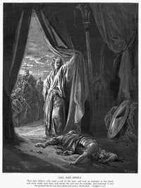 Jael and Sisera - 19th Century Wood Engraving Fine Art Print