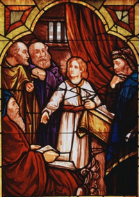 Jesus Among The Doctors Stained Glass Fine Art Print