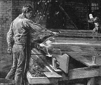 19th Century Glassworker Wood Engraving Print by Granger Collection