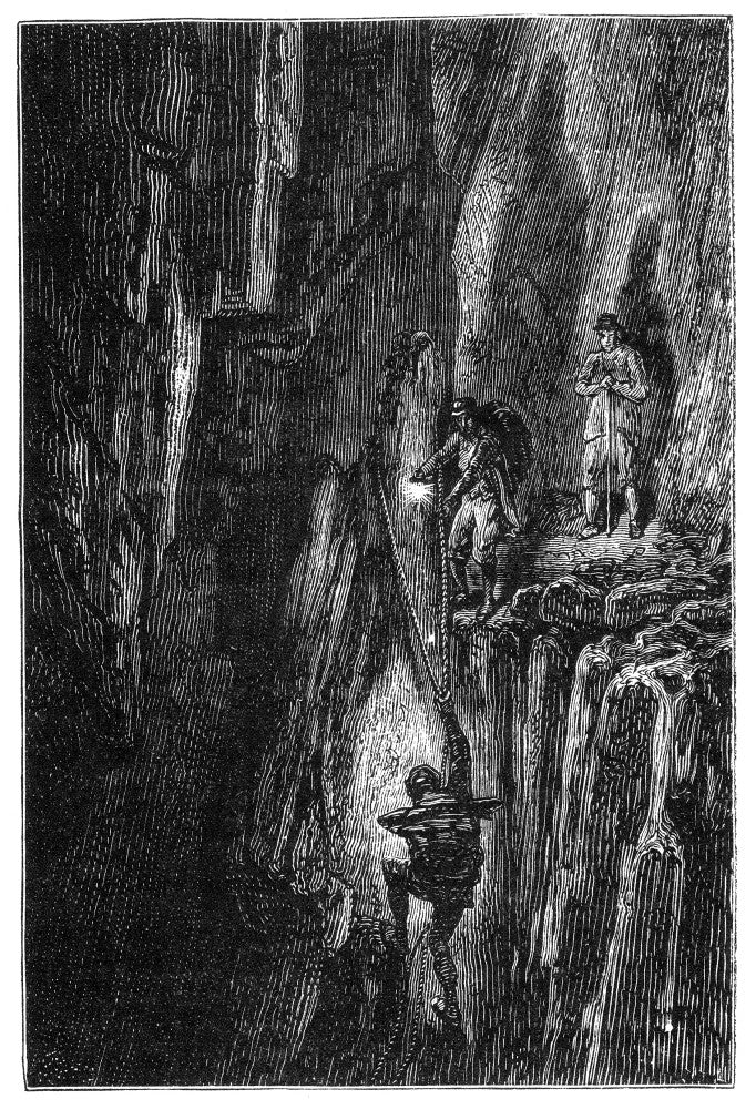 Verne: Journey - Wood Engraving Art Print from Jules Verne's Classic