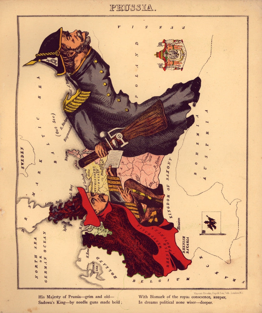 Anthropomorphic Map of Prussia Fine Art Print