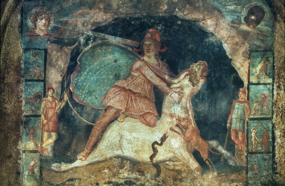 Mithras Killing The Bull Roman Fresco Fine Art Print by Granger Collection