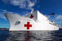 MH-60S Seahawk Departing USNS Mercy Fine Art Print by Stocktrek Images