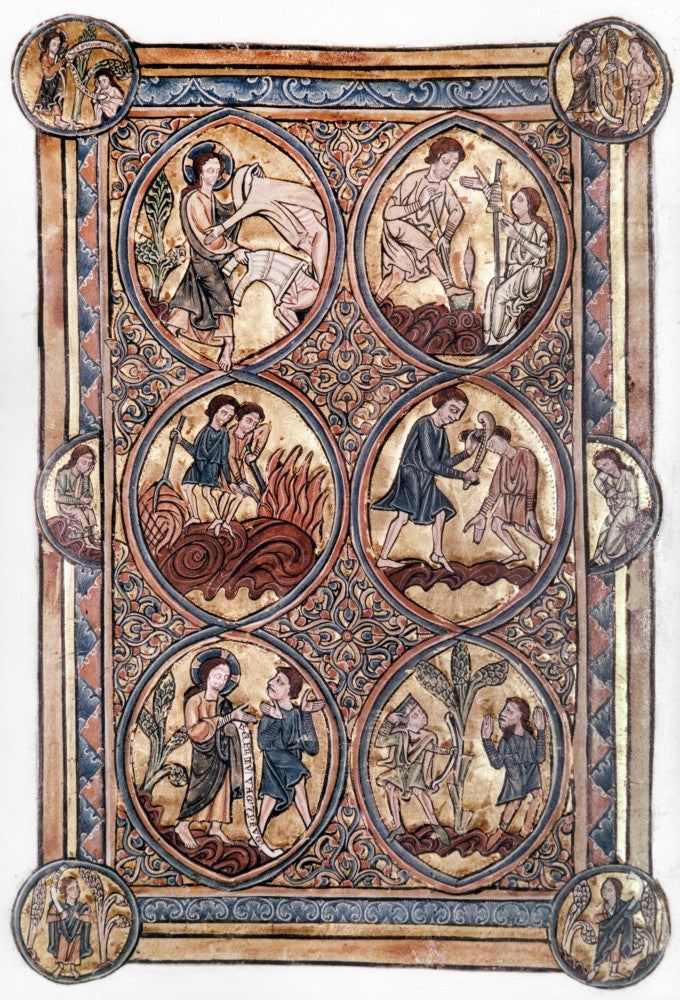 Adam and Eve & Cain and Abel Illuminated Print by Granger Collection