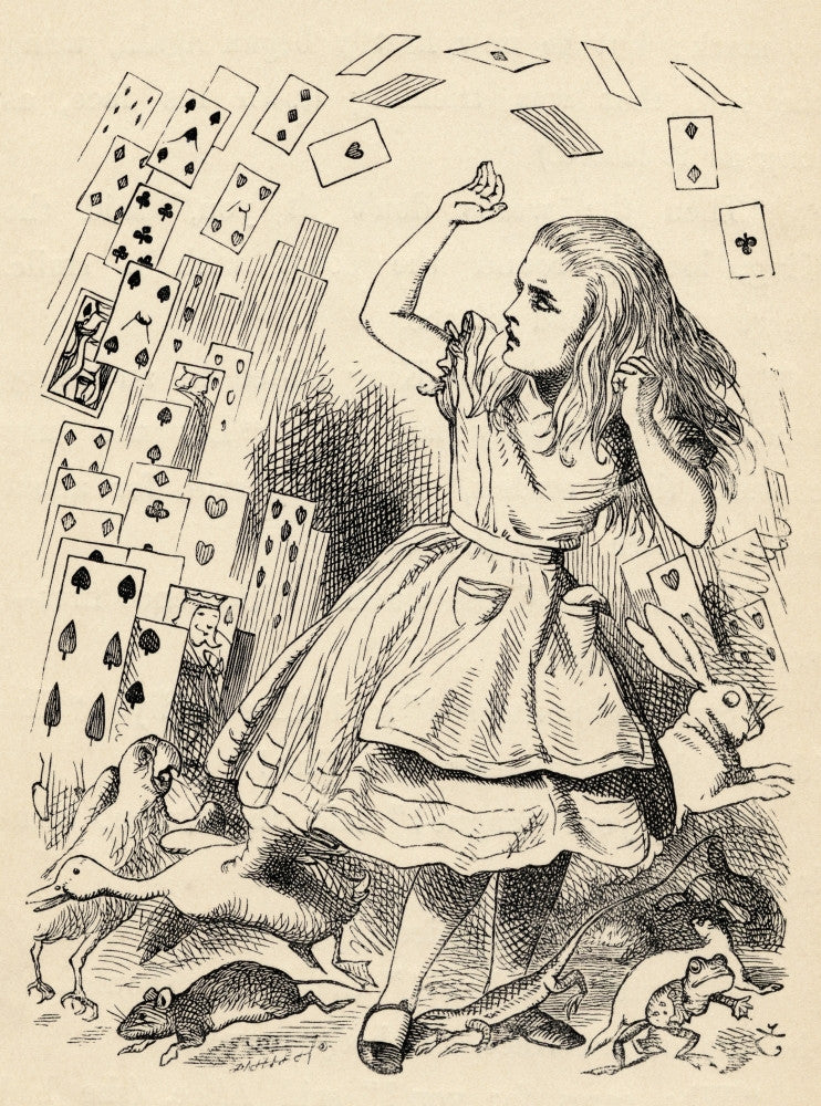 Alice and the Pack of Cards Fine Art Print by John Tenniel
