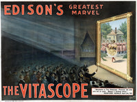 Edison's Vitascope Color Lithograph Poster Print - 1896