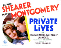 Private Lives Movie Poster Print Featuring Norma Shearer & Robert Montgomery (1931)