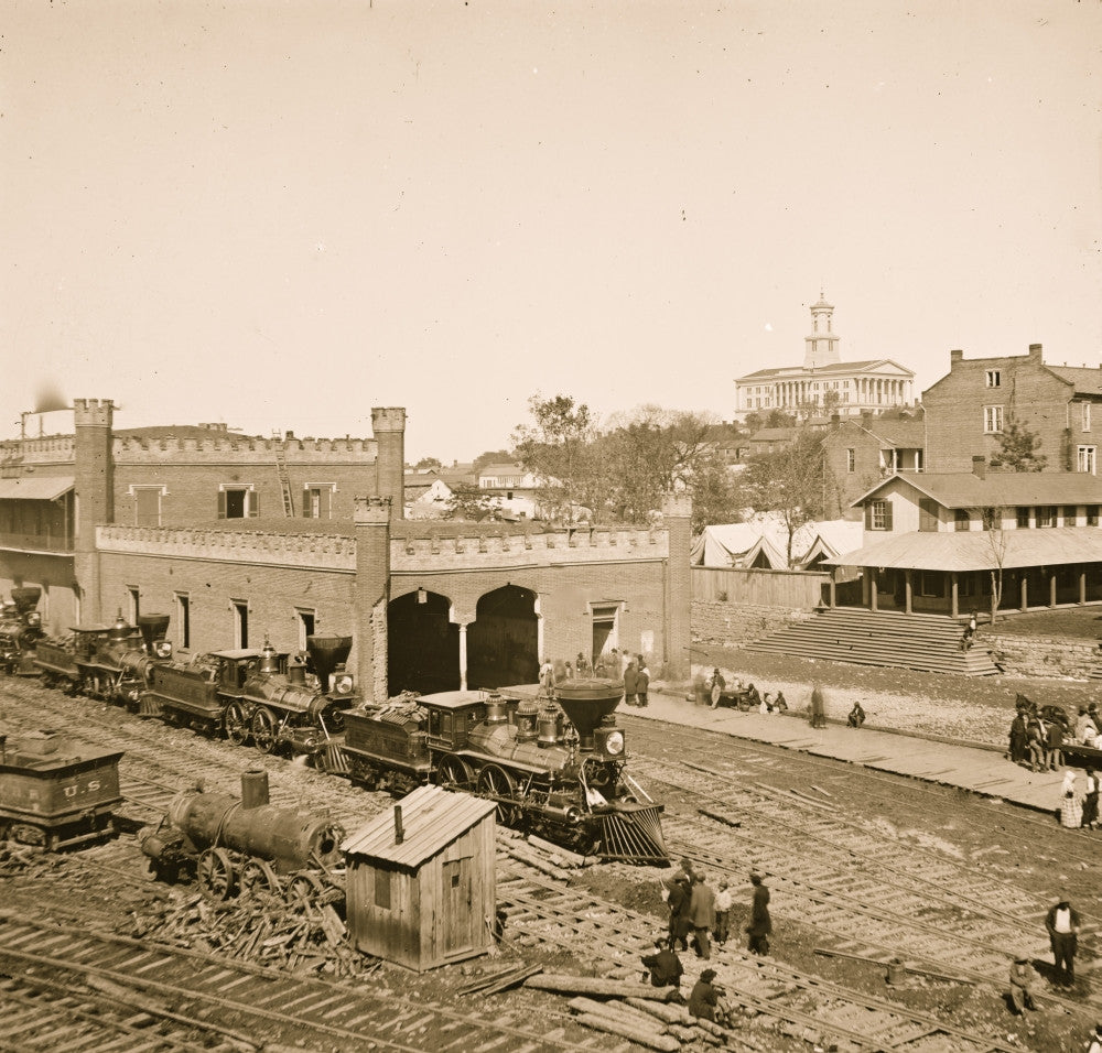 Nashville Railroad Yard and Depot Poster Print