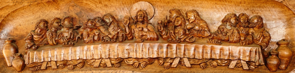 Last Supper Sculptures Wall Carving - Vigan, Philippines Fine Art Print