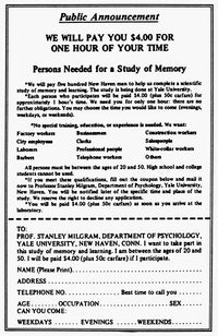 Milgram Experiment 1963 Public Announcement Fine Art Print by Granger Collection