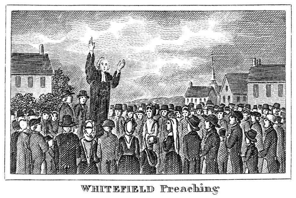 George Whitefield Preaching in the American Colonies Fine Art Print - 1832 Engraving