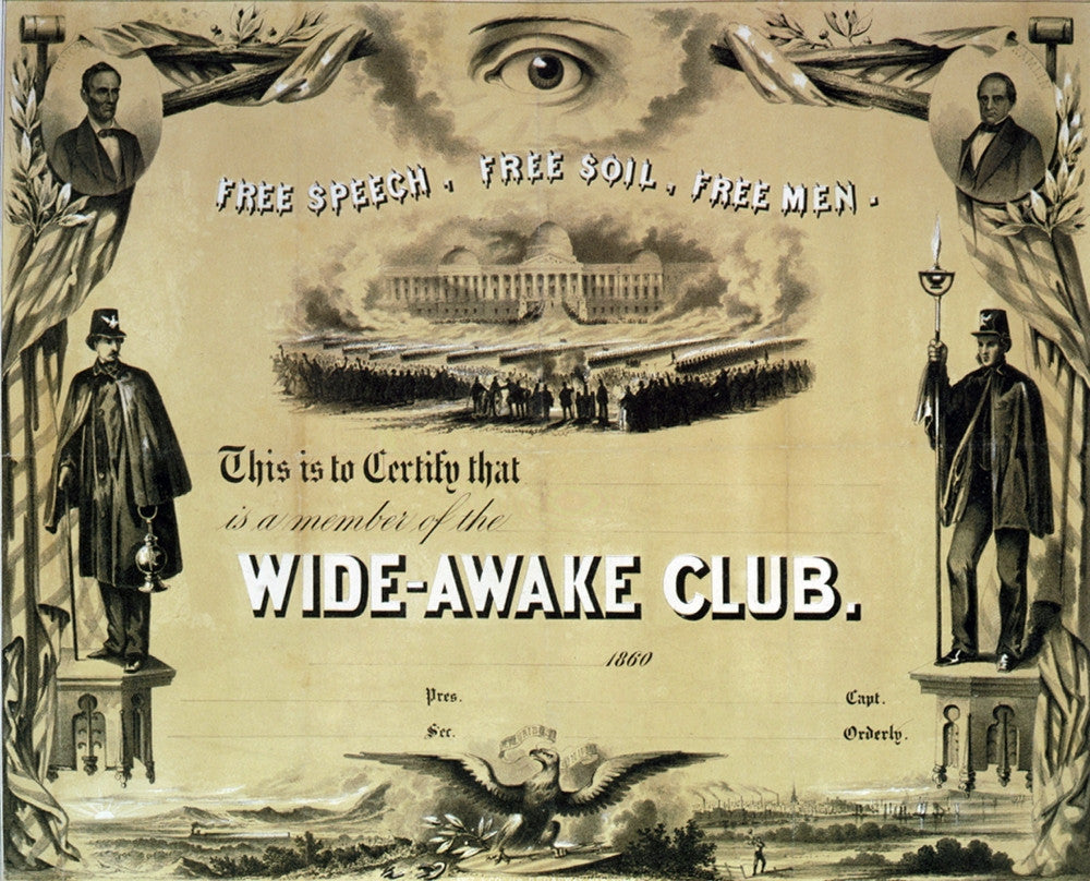 Membership Certificate for the Wide-Awake Club Poster Print