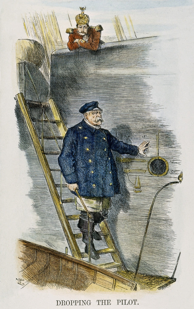 Dropping The Pilot Cartoon Print by John Tenniel - Otto Von Bismarck