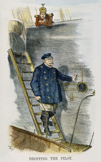 Dropping The Pilot Cartoon Print by John Tenniel - Otto Von Bismarck