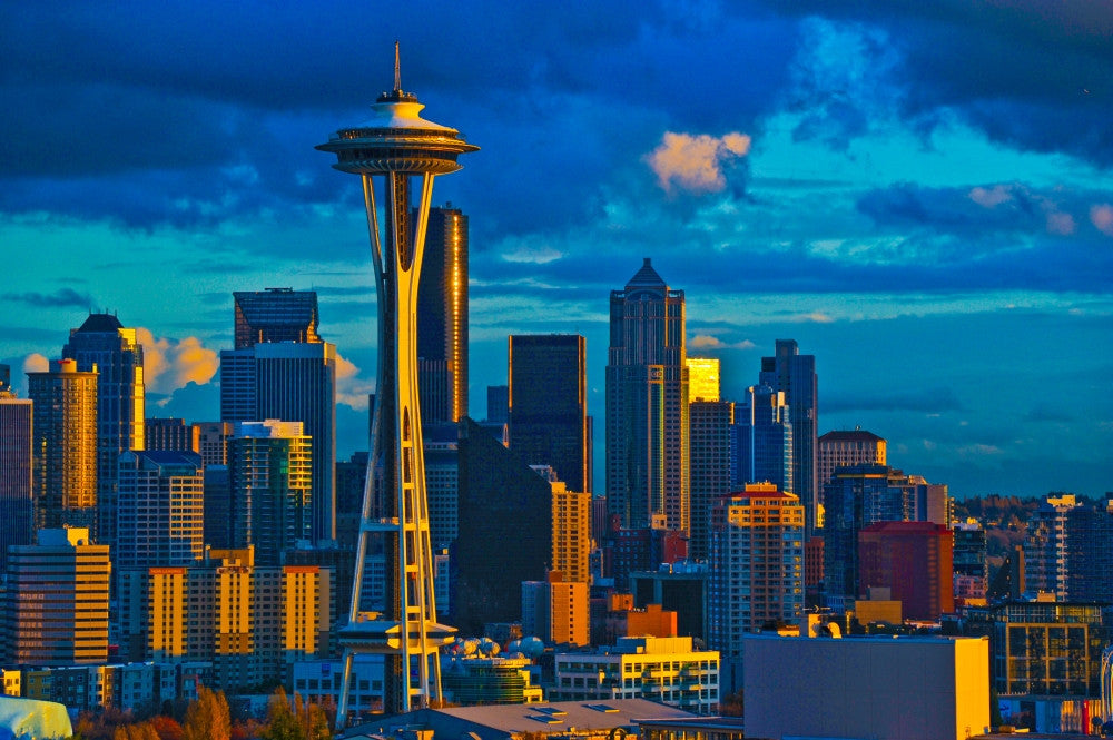 Seattle Skyline with Space Needle Fine Art Print by Panoramic Images