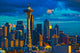 Seattle Skyline with Space Needle Fine Art Print by Panoramic Images