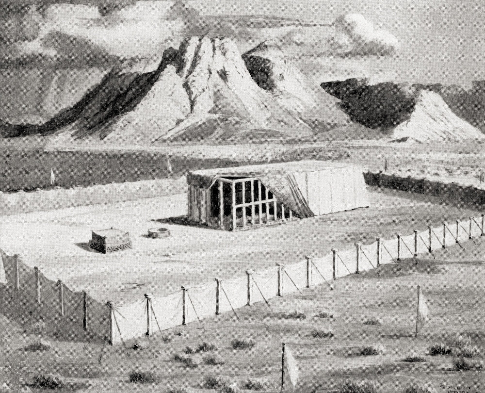 The Tabernacle by Moses with Mount Sinai - Fine Art Print by Ken Welsh