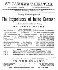 Wilde: Importance of Being Earnest Play Program Fine Art Print