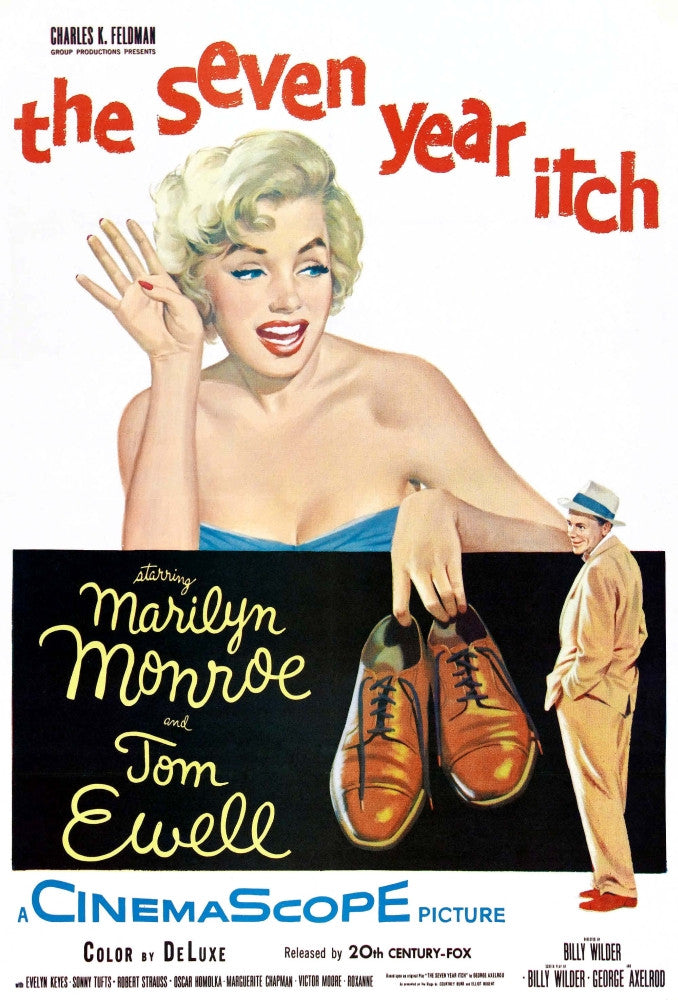 The Seven Year Itch Movie Poster Print Featuring Marilyn Monroe and Tom Ewell