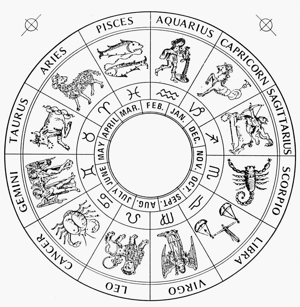 Modern Zodiac Chart Fine Art Print by Granger Collection