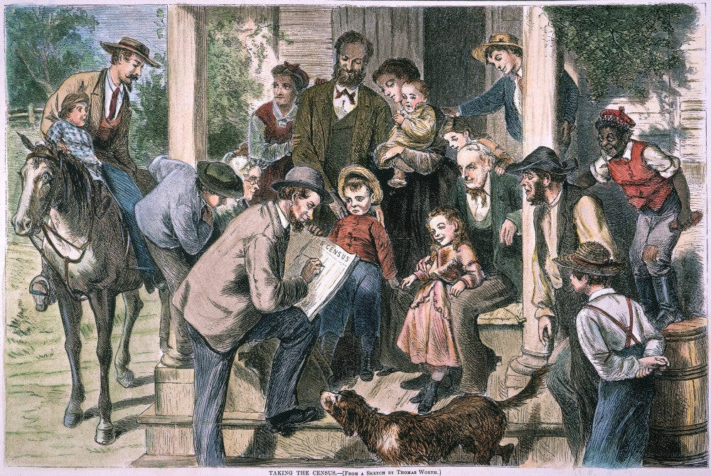U.S. Census-Taker 1870 Fine Art Print by Granger Collection