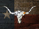 Texas Longhorn License Plate Art Fine Art Print by Design Turnpike - 32x24