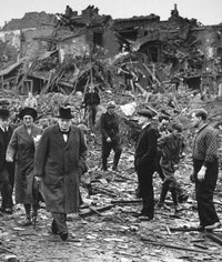 Winston Churchill Bomb Damage Inspection Fine Art Print (1940)