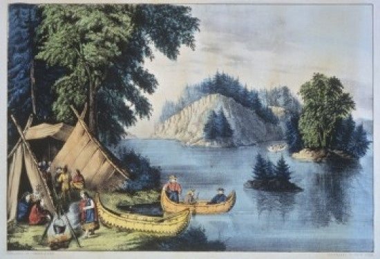 Indian Encampment on the St. Lawrence Fine Art Print - Currier and Ives