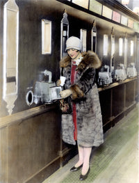 America: Automat C1925 Fine Art Print - Young Woman at Restaurant