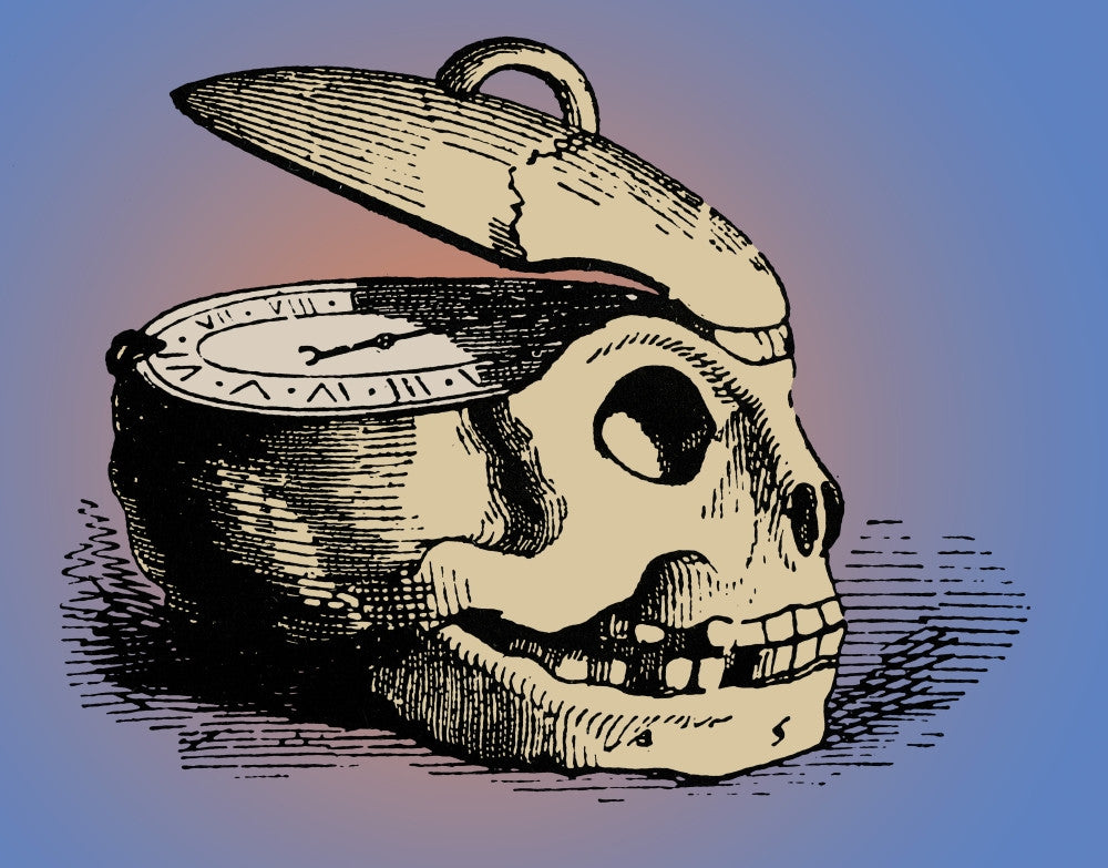 Memento Mori Skull Clock Fine Art Print by Science Source