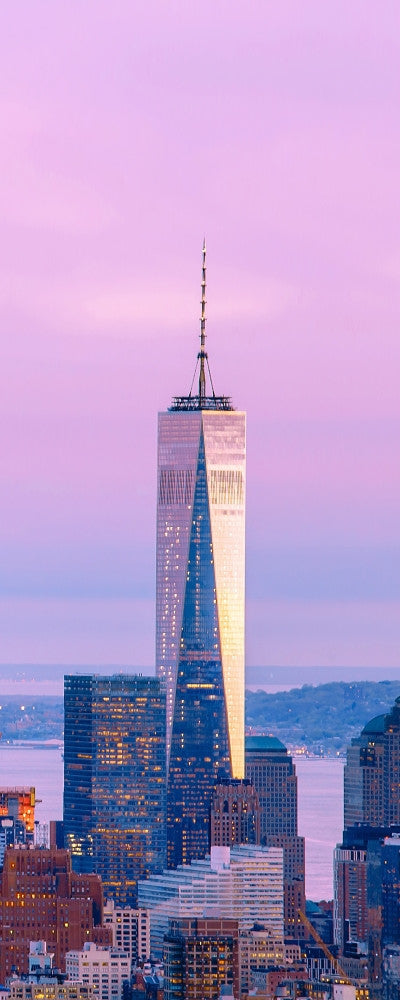 Illuminated One World Trade Center Poster Print - Manhattan at Dusk