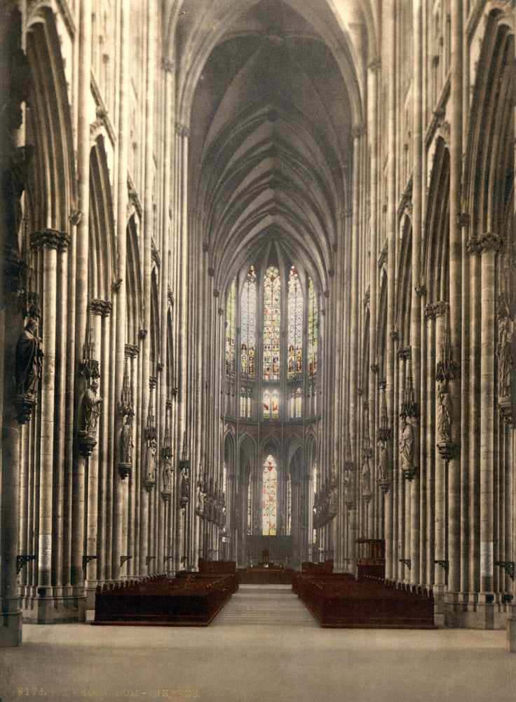 Cologne Cathedral Interior Fine Art Print - Photochrome C1895