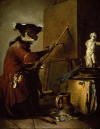 The Monkey Painter Fine Art Print by Jean-Simeon Chardin