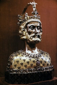 Bust of Charlemagne Gold & Enamel Decorative Art Print