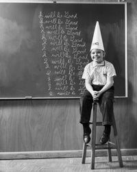 Boy with Dunce Cap Fine Art Print - Blackboard Scene