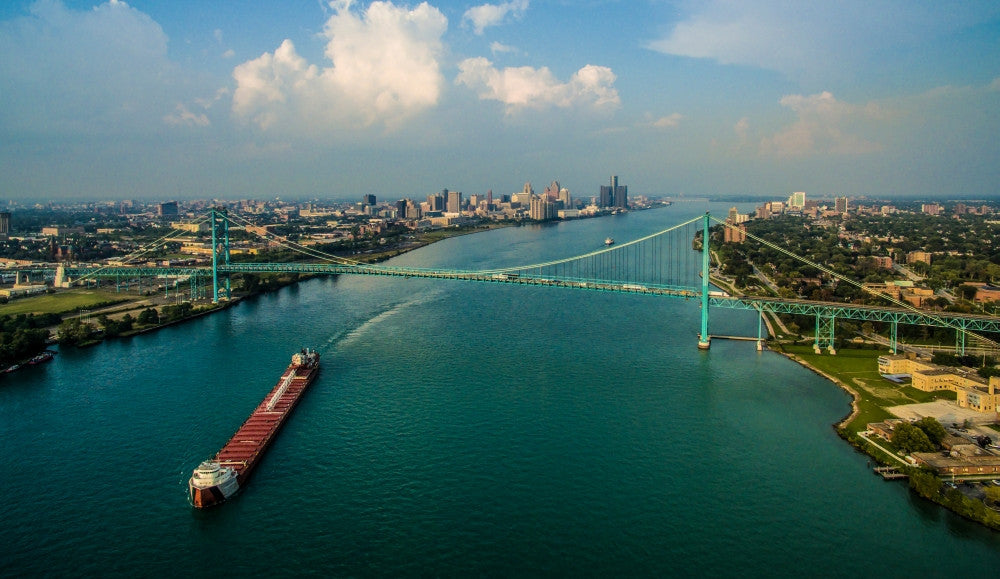 Stunning Elevated View of Ambassador Bridge Poster Print by Panoramic Images