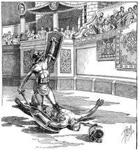 Roman Gladiators Duel in Ancient Rome - Fine Art Print