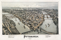 View of Pittsburgh 1902 Bird's-Eye Lithograph Print by Granger Collection