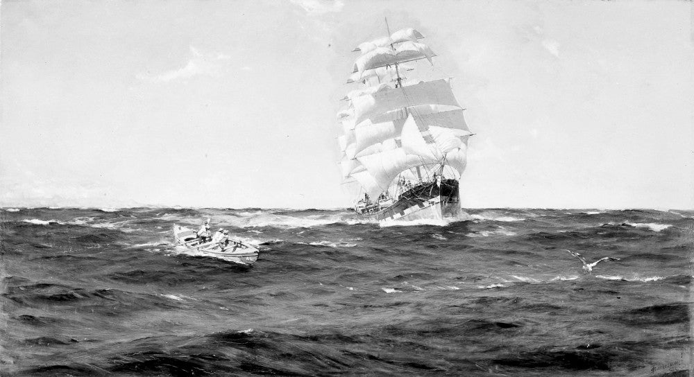 Merchant Ship Off Valparaiso Fine Art Print by Thomas J. Somerscales