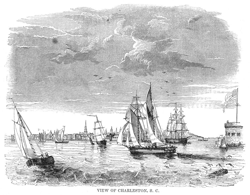 Charleston Harbor 1835 Wood Engraving Print | Posterazzi
