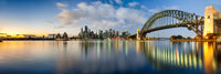 Sydney Harbour Bridge at Dusk Fine Art Print - Panoramic View