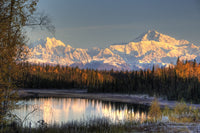 Southside Mount McKinley & Mount Hunter Sunrise Poster Print - HDR Image