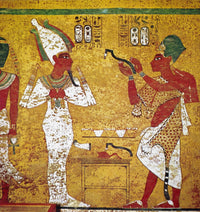 Egyptian Tomb Fresco: King Ay Opening the Mouth of Tutankhamen Fine Art Print
