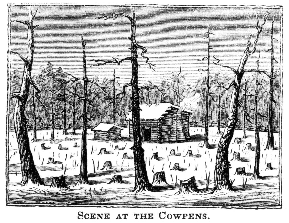 Cowpens Battlefield Wood Engraving Fine Art Print - 1852