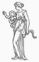 Hygeia - Greek Goddess of Health Line Drawing Poster Print by Granger Collection
