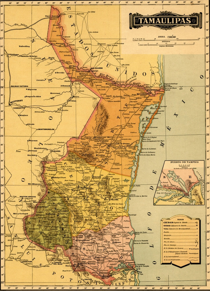 Tamaulipas - 1844 Fine Art Print