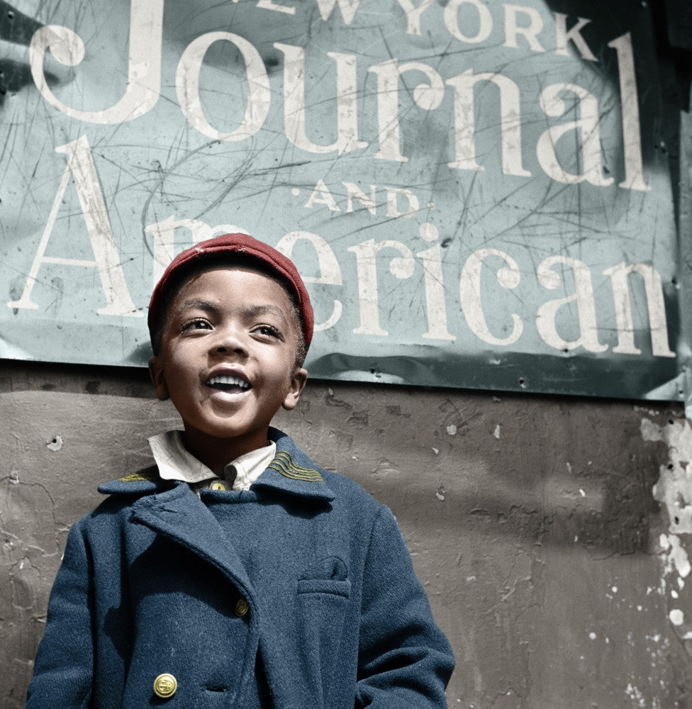 Harlem Newsboy Fine Art Print by Gordon Parks - Digitally Colored