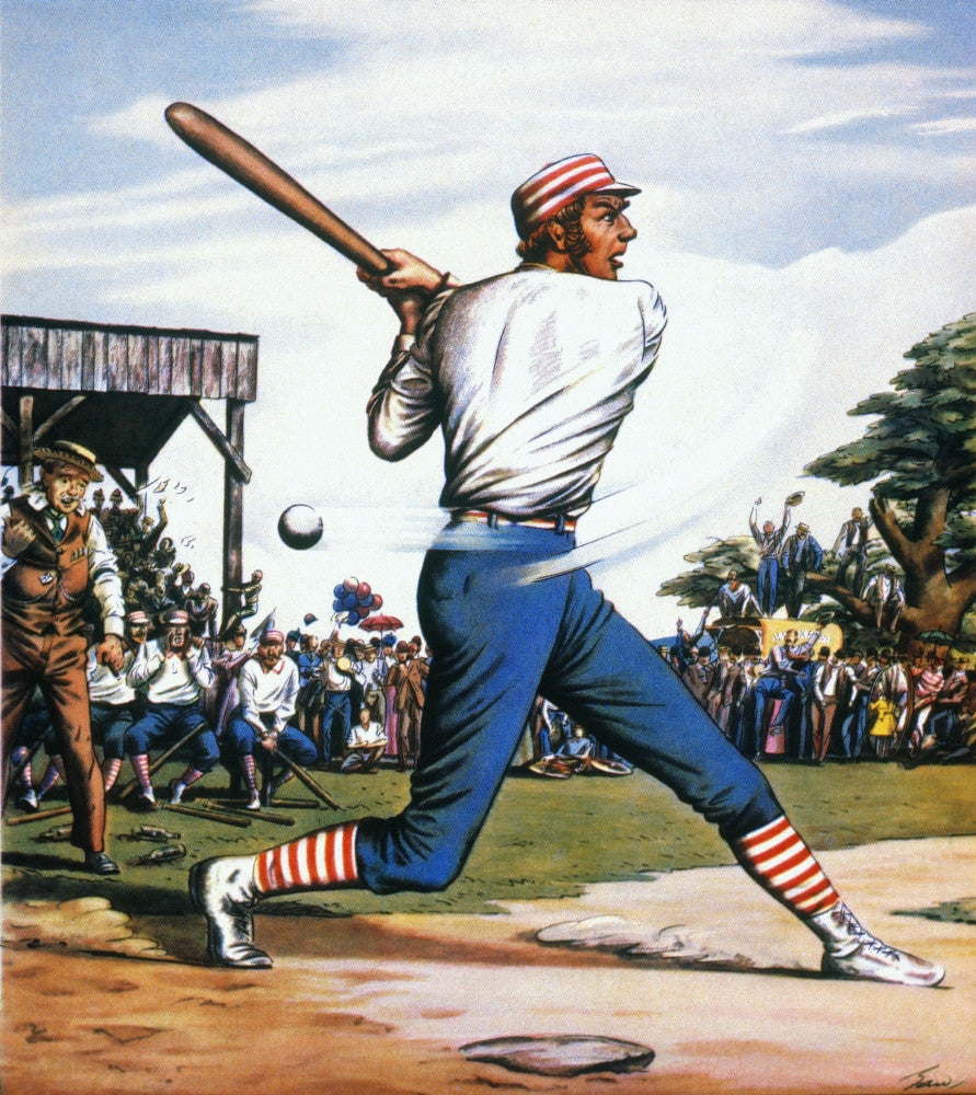 Casey At The Bat Fine Art Print - Illustration by Edward Wilson