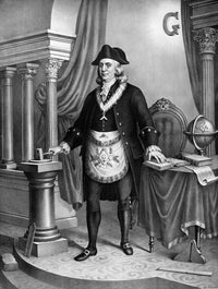 Benjamin Franklin Opening the Lodge Engraving by Kurz & Allison