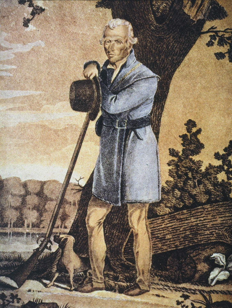 Daniel Boone American Pioneer Stipple Engraving Print by James Otto Lewis